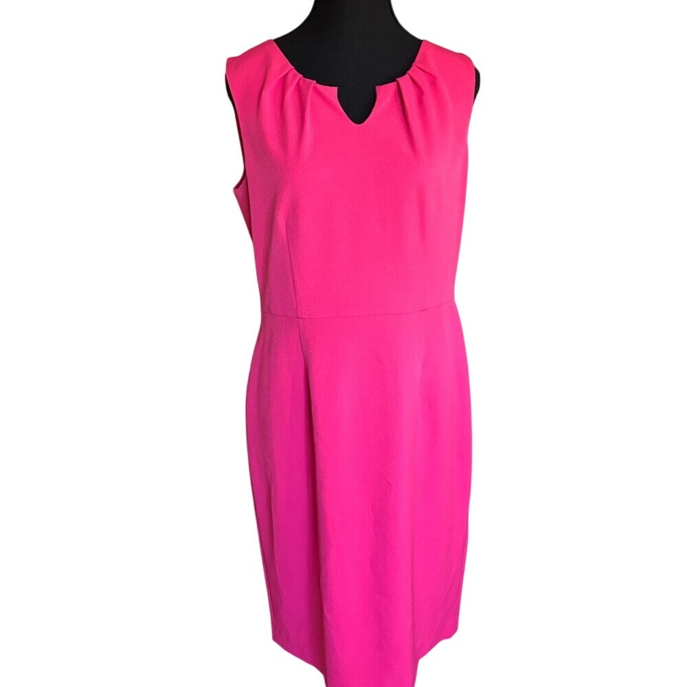 Kasper Pink Sleeveless Sheath Midi Dress Size 8